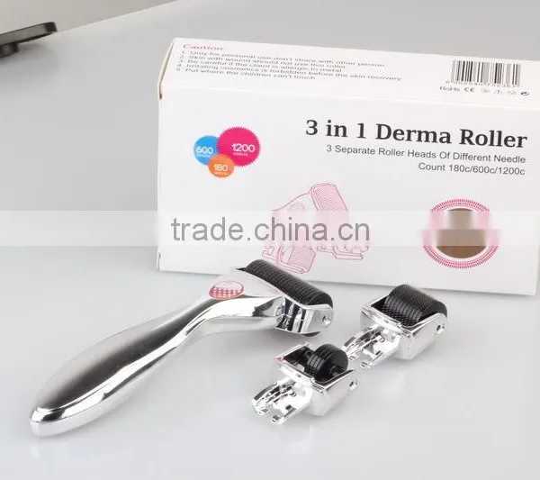 New Arrival NL301 ! 180/600/1200 Micro Needle Derma Roller,3 in 1 Derma Roller,high Quality 3 in 1 Derma Roller photo-2