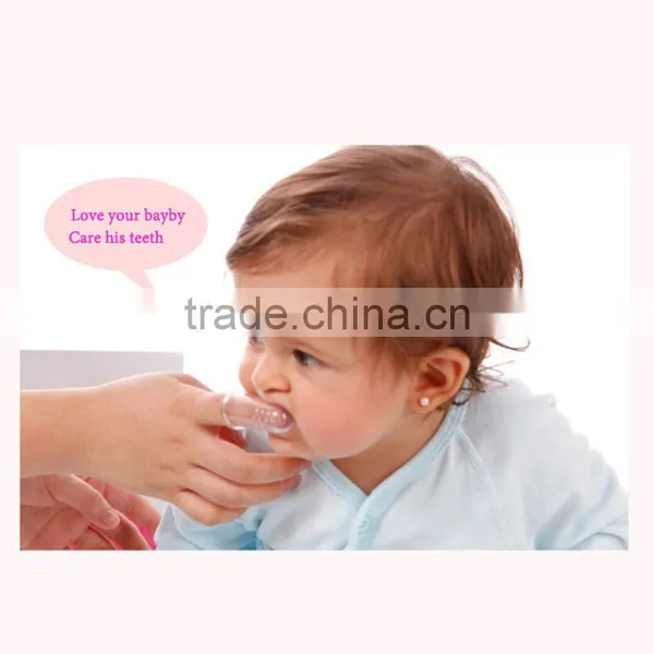 100% Food Grade Silicone Soft Baby Finger Teether Training Toothbrush Toddler Infant Massager photo-2