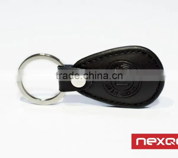 Custom Logo Embossed Rfid Key Fob Leather photo-3
