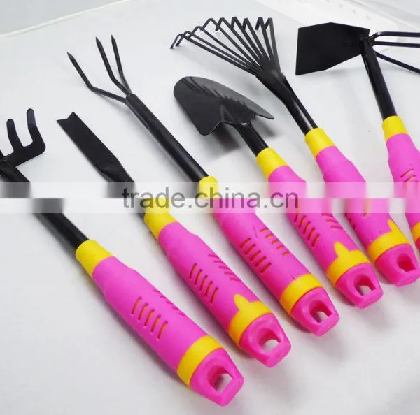 Pink 6 Piece Garden Tool Set - Trowel, Rake, Cultivator, Rakes & More! GIFT SET photo-3