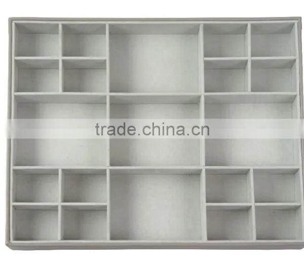 21 Compartment Desk Accessory Organizer Tray in Grey PU Leather photo-2