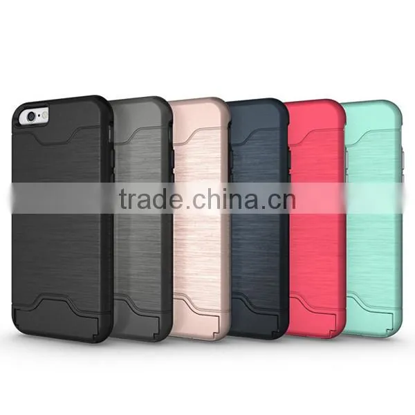 PC+TPU Fashion Phone Case Phone Shell With Card Slot Protective Back Cover for Iphone 6 6S photo-5