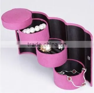 Hot Sale 3-layer Jewelry Box / Colorful Folding Jewelry Storage /High Quality Travel Jewelry Organizer