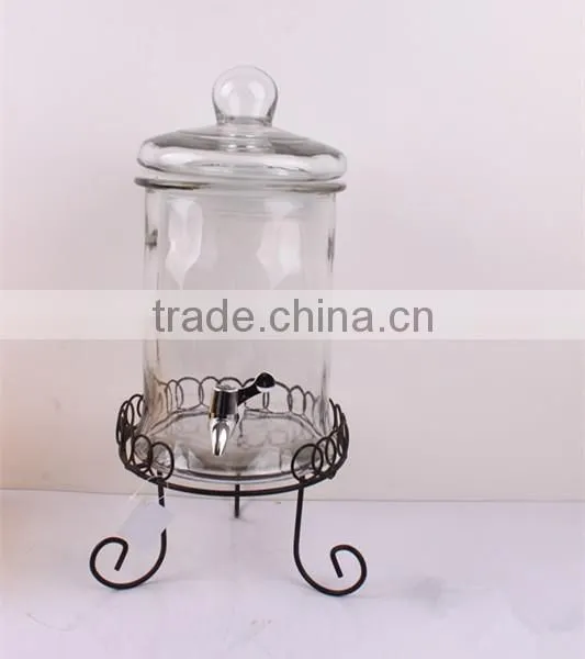 Embossed Glass Juice Dispenser With Faucet photo-4