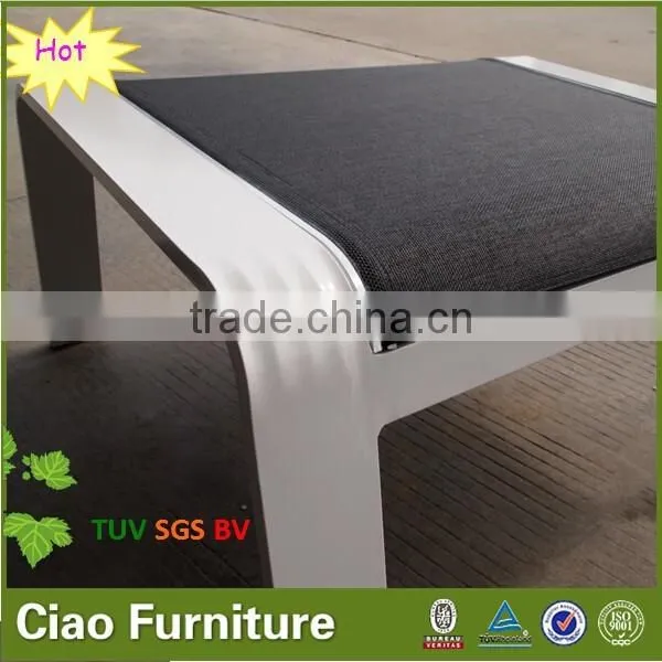 Outdoor Use Aluminum Texti Fabric Lounge Chairs Table Set photo-4