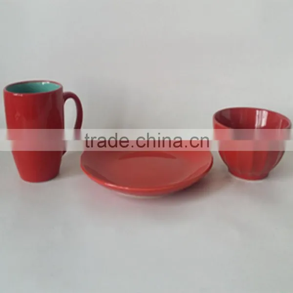 Cheap Color Glazed Stoneware Dinner Set