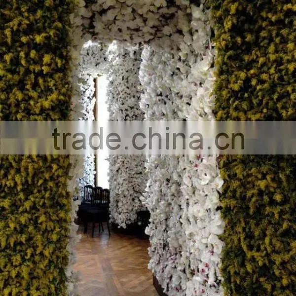 Home and Outdoor Decoration Synthetic Cheap Hanging Artificial Plastic Vertical Green Grass Flower Texture Wall E08 04S03 photo-2