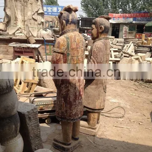 Antique Wooden Carving Statues,Wood Terracotta Warrior Sculptures photo-3