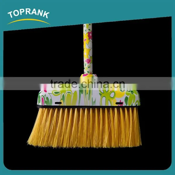 Toprank Home Usage Color Printed Plastic Long Handle Dustpan And Broom Set Sweep Easy Broom photo-2