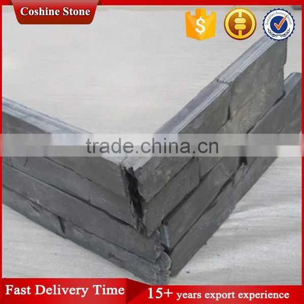 Cheap Natural Building Split Face Black Precious Slate Stacked Stone photo-5