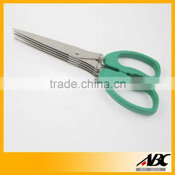 Hot Sale Plastic Handle 5 Blades Herb Scissor