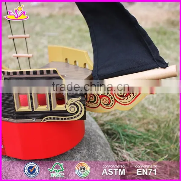 2017 Top Fashion Children Imagine Shark Bite Pirate Ship Wooden Toy Pirate Ship & Pirate Play Set W03B060-S photo-6
