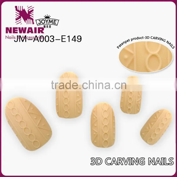 3D Natural Carving Matt Design False Nail Tips photo-2