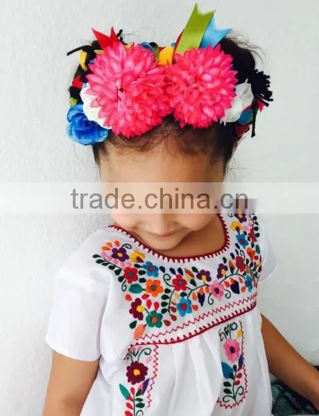 2016 Boho Hand Embroidery Design Cotton Dress For Baby Gril Kids Children Frock Dresses HSD5471 photo-2