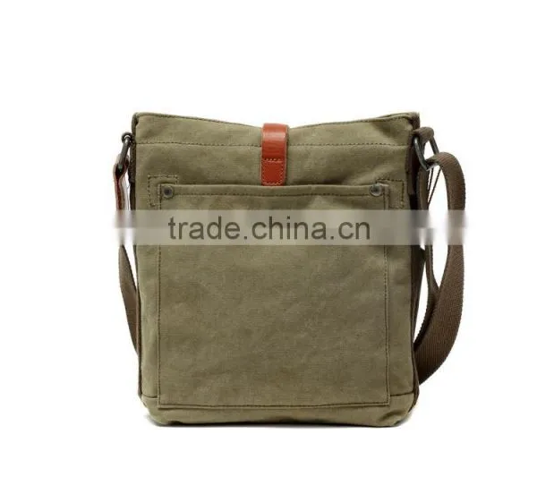 Vintage Casual Cotton Canvas Leather,Mini Haversack, Bookbag ,Mini Shoulder Bag,Kid Haversack,Kid School Bag,Unisex,For Men & Wo photo-2