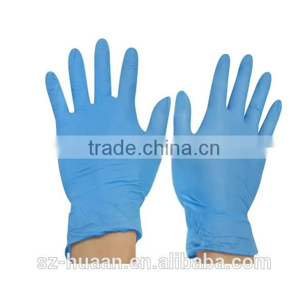 Soft Blue Nitrile Glove With Rubber Lining photo-3