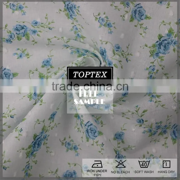 100%cotton Rotary Screen Printed Swiss Dot Fabric photo-3