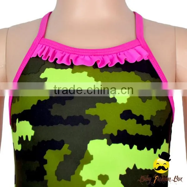 YZA-001 Yihong Fancy Baby Swimsuit Printed Pattern Ruffle One Piece Toddle Girls Swimsuit Beachwear Designs photo-3