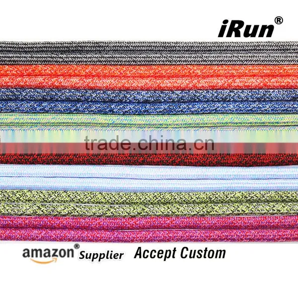 Regular Rope Variegated Pattern Shoelaces for Runners Shoes - Custom Packaging Regular Laces With Plastic Tips - White / Black photo-4