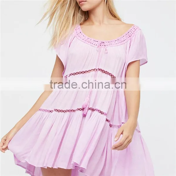Factory Direct Sales Flowy Boho Style Fat Women Super Mini Dresses photo-4