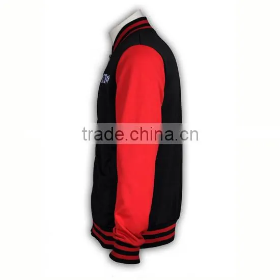 BSCI High Quality Leaver Baseball Jacket Satin Custom Leather Sleeve photo-4