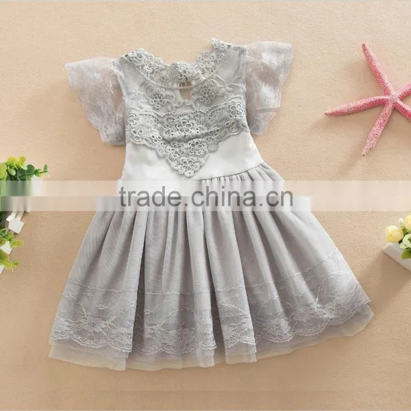 2017 Girl Lace Tulle Dress Girl Princess Dress With Lace photo-2
