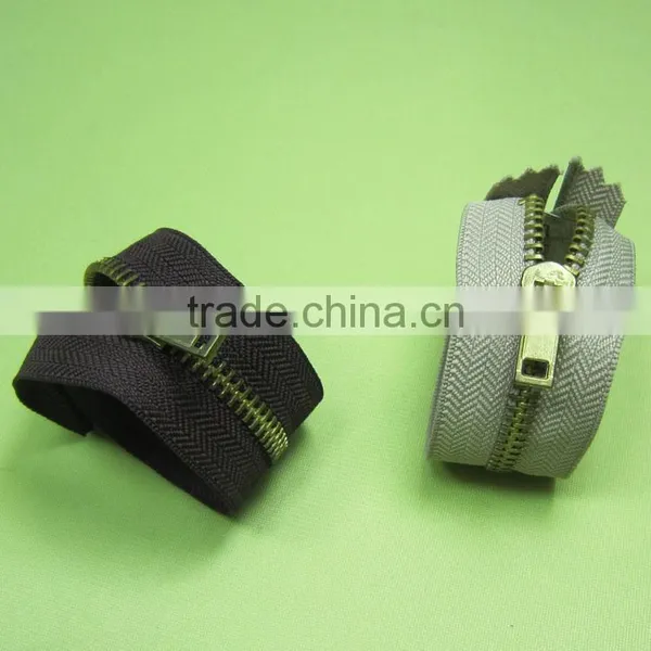 Best Selling Metal Zipper Brass Zips With Semi Lock Zippers for Shorts Jeans photo-4