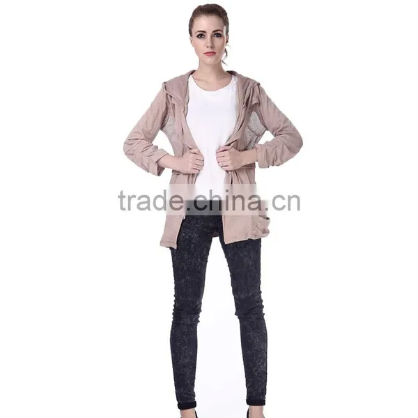 Women's Stand-up Round Collar Pleated Coat photo-5