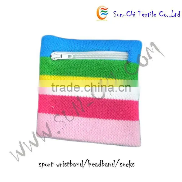 Zip Wristband , Cotton Sport Wristband