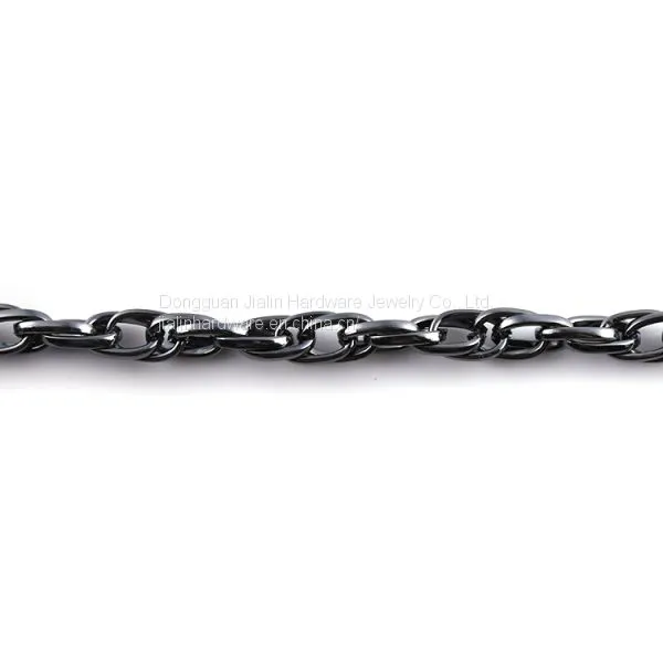 Gunmetal Decorated Metal Handbag Twisted Chains Great for Lady Shoulder Bag Straps photo-3