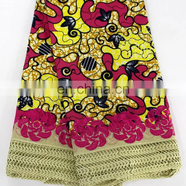 African Ankara Lace Women Fashion Wax Lace With Stones New Arrival Wax Designs Women Fashion Dress Fabrics Material 2017 photo-6