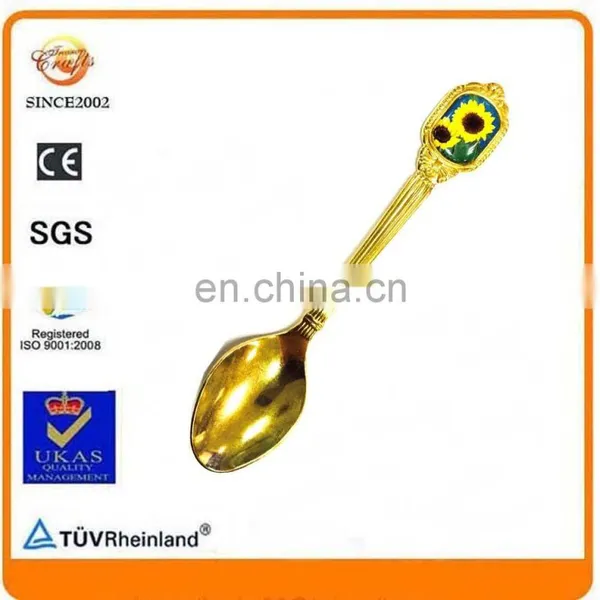 Cheaper Gold Epoxy Resin Stick Blank Space Souvenir Spoon