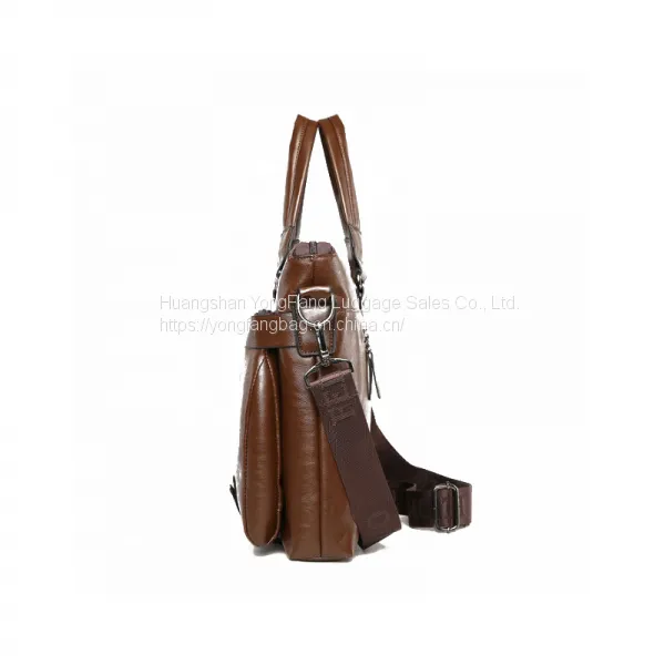 Stylish Hand-held Stiletto Bag Horizontal One-shoulder Bag Business Casual PU Leather Briefcase photo-3
