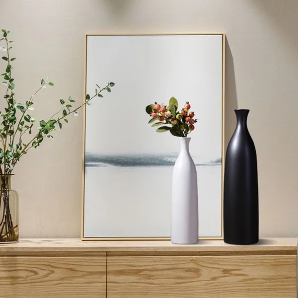 Matte Large Black And White Modern Simple Style Fashion Ceramic For Home Soft Decoration photo-3
