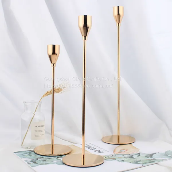European -style Candle Candlesticks Small Candlestick Table Romantic Candlelight Dinner Three -piece Set of Decoration Wedding Plating Ornaments photo-5