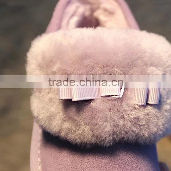 C22527B Wholesale Children Girls Winter Tassel Shoes Genuine Leather Boots photo-2