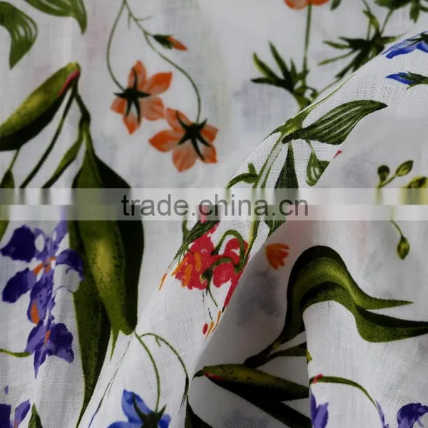 Print Linen Fabric Wholesale,women's Fashion Dress Fabric,100% Linen Fabric photo-4