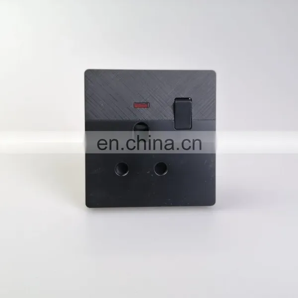 Hot Selling Senior Black Wall Socket Copper Electrical Accessories Power Indicator New Style Double Socket photo-5