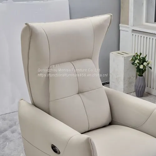 Modern Minimalist Study Electric Single Sofa Multifunctional Comfortable Reclining Leather Wear-Resistant Office Single Chair Sofa Chair photo-4