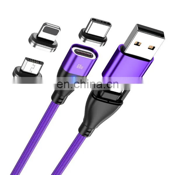 Wholesale 6in1 PD 3A 60W Fast Charging USB Data Cable Type C Computer Charge Magnetic Charging Cable photo-4