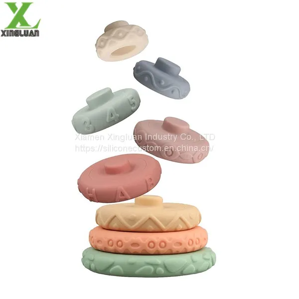 Toddlers Sensory Educational Montessori Baby Silicone Blocks - Developmental Teething Learning Stacker photo-4