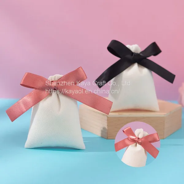 Premium Quality Burgundy Velvet Jewellery Packaging Bag With String