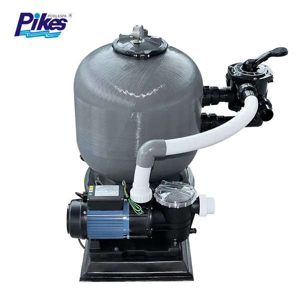Side Mount Outdoor Sand Filter Pump Combo With Glass Fiber Tank Full Filtration System for Swimming Pools Easy Operation photo-5