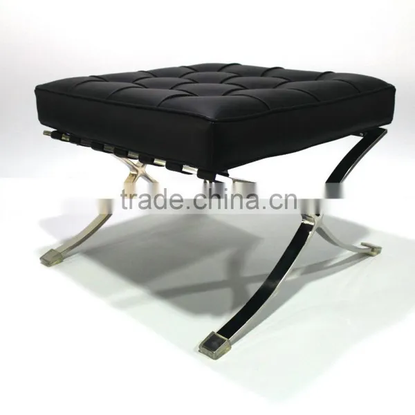Stainless Steel X Frame Barcelona Ottoman photo-5