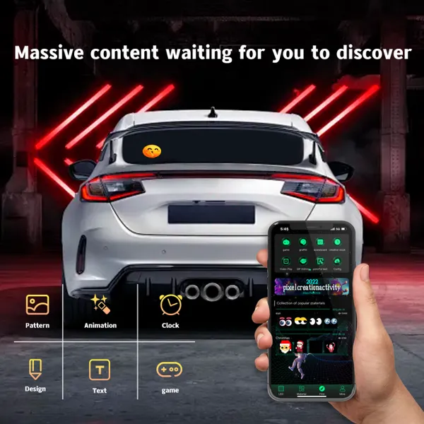 RGB 5V Car Windshield LED Screen New Devil's Eye Flexible Panel With APP Remote Control Scrolling Animated Eyes for Cars photo-5