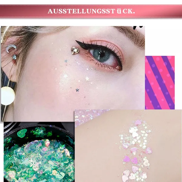 Scallion Jelly Powder, Nail Glitter, Fashionable Nail Iridescent Glitter, Nail Accessories, Body Makeup Glitter photo-5