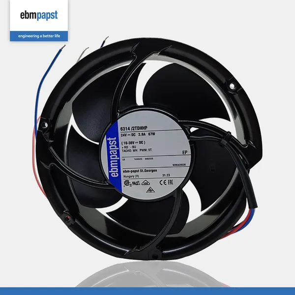 6314/2TDHHP Ebmpapst Axial Fan EBM-PAPST TYPE:6314/2TDHHP EBM FAN 24V