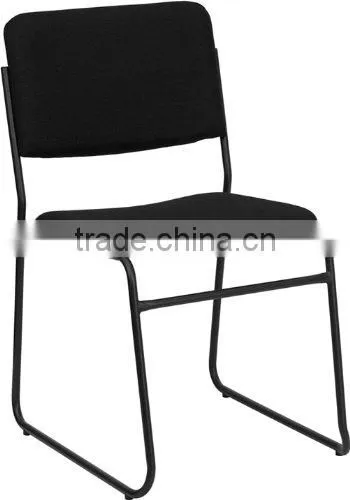 High Density Black Fabric Stacking Chair With Sled Base Quality Choice