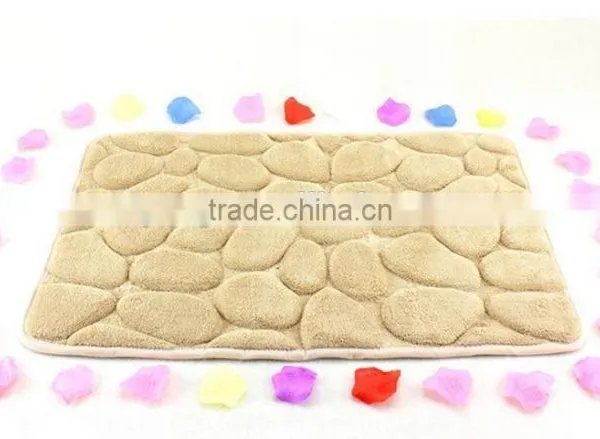 Machine Made Modern Stone Design Red Coral Fleece Face Mat photo-3