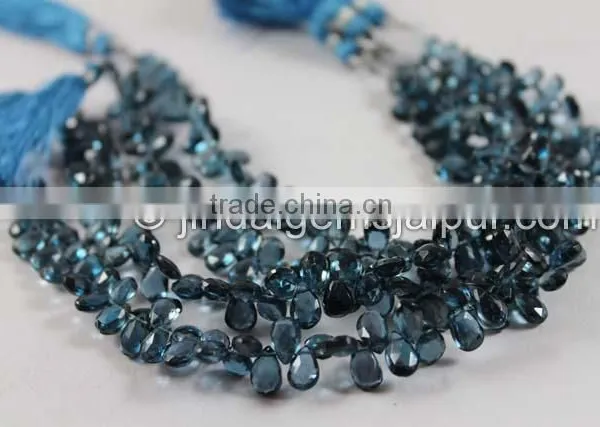 Wholesale Lodon Blue Topaz Faceted Pear Beads photo-2
